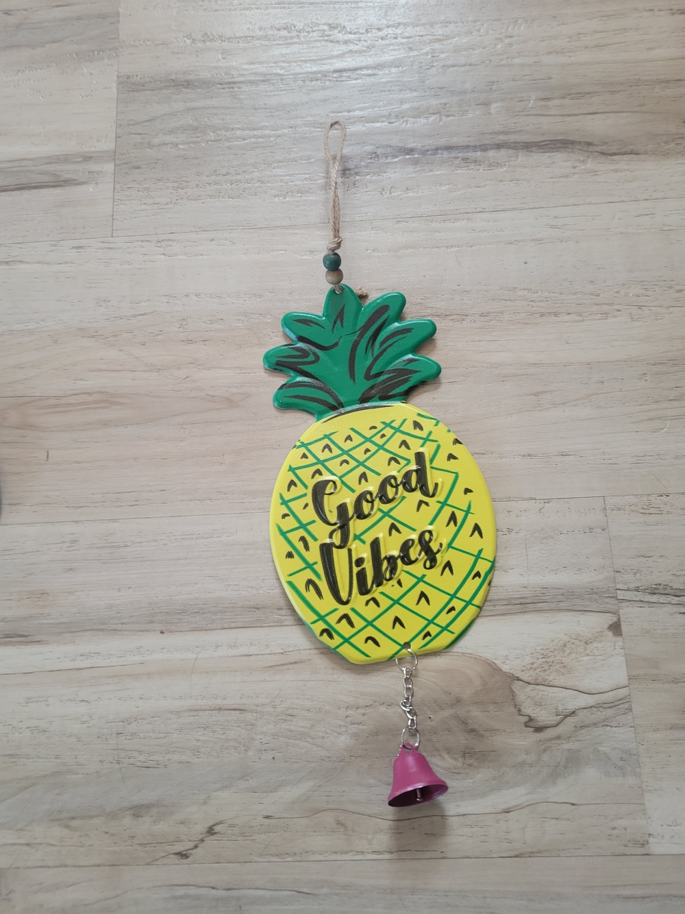Three Festive Summer Metal Signs With Rope Hanger 15" Aloha Good Vibes Tiki Bar - Picture 4 of 4